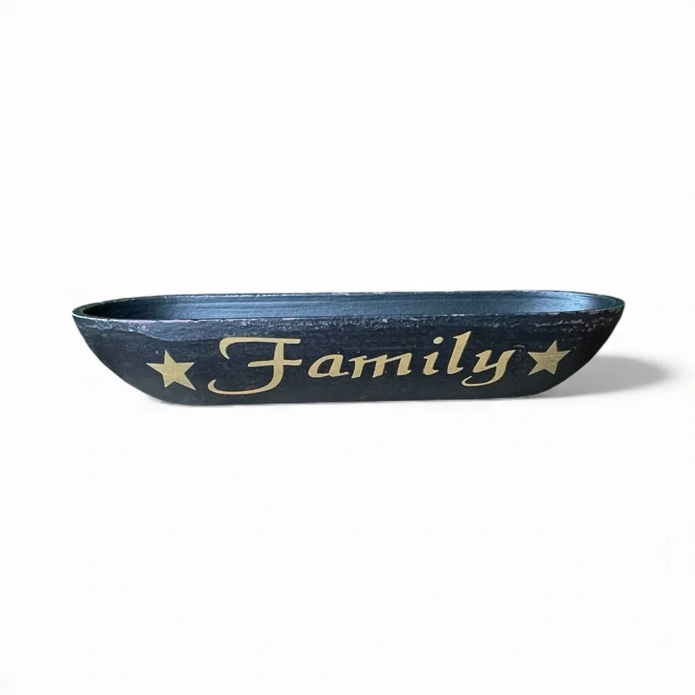 Primitive Wooden Bowls 3 PCs Faith Simplify Believe Family Rustic Country 11